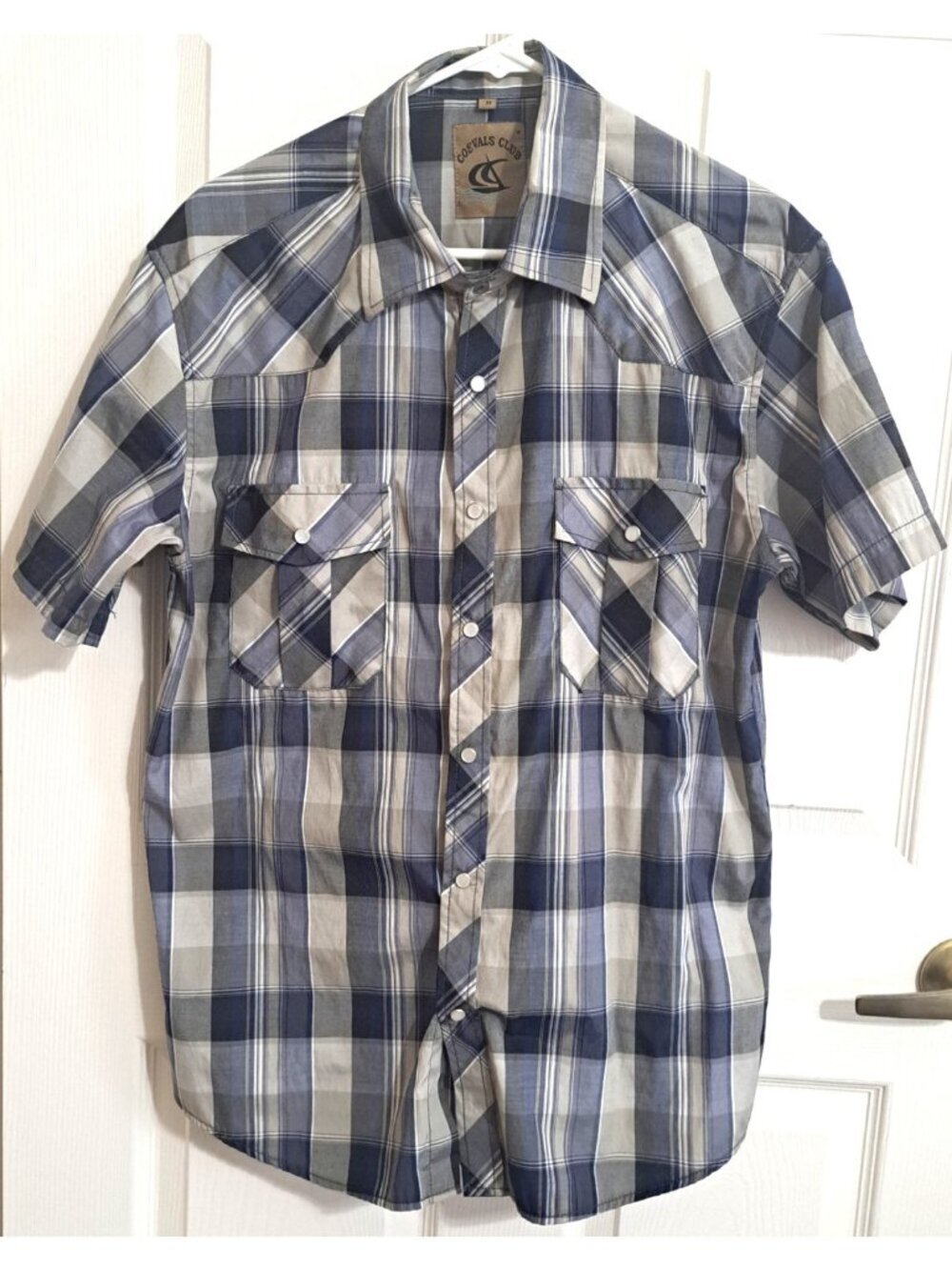 Coevals Club Vintage Men's M Pearl Snap Multicolor Plaid Short Sleeve